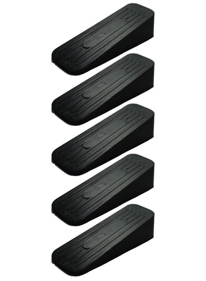 ALP Heavy Duty Non Slip Rubber Door Stoppers with Doors Powerful Gripping Work of Any Surface for Home, Offices, Warehouses & Classrooms Door Bottom Sealing 120mm x 37mm x 20mm (Black, Pack of 5) - Image 1